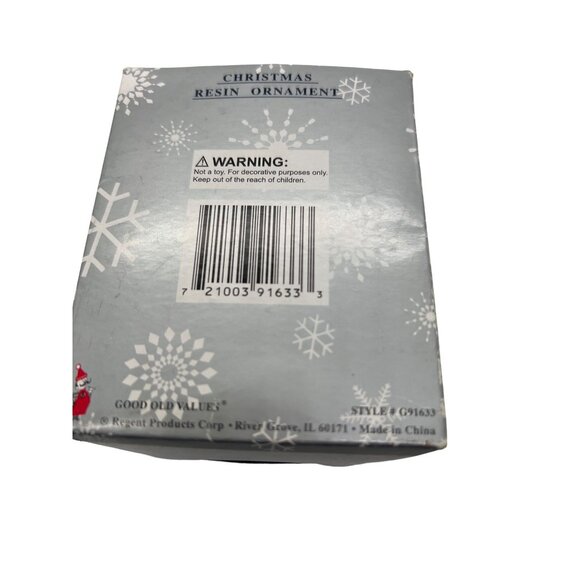 Christmas Resin Ornament Black Dog With Red Bow New in Box - Picture 3 of 3